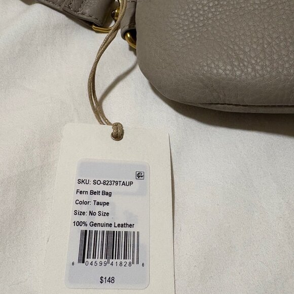 HOBO Fern Belt Bag Taupe Genuine Leather NWT Dust Bag - Picture 6 of 7